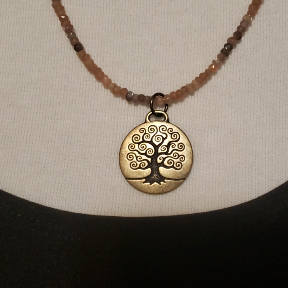 Tree of life sunstone necklace